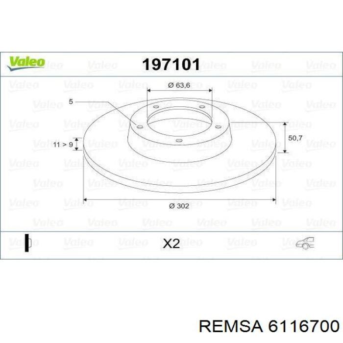 6116700 Remsa Дисковый тормоз