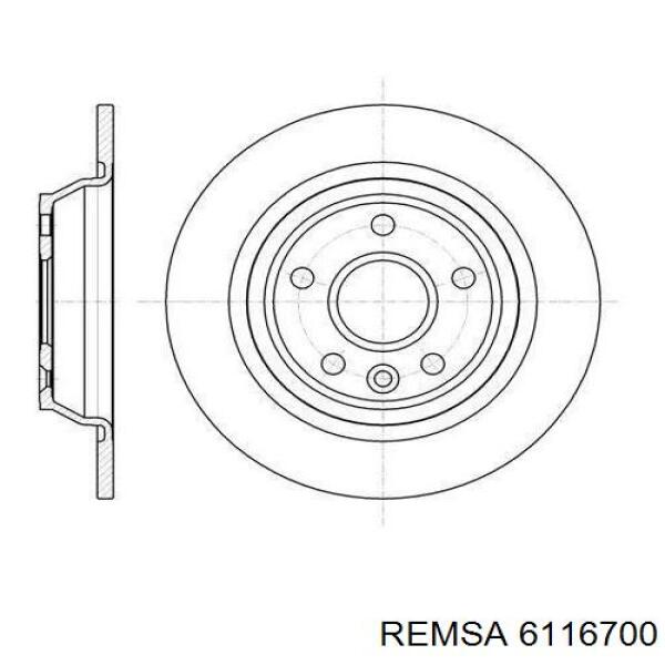 61167.00 Remsa диск тормозной задний