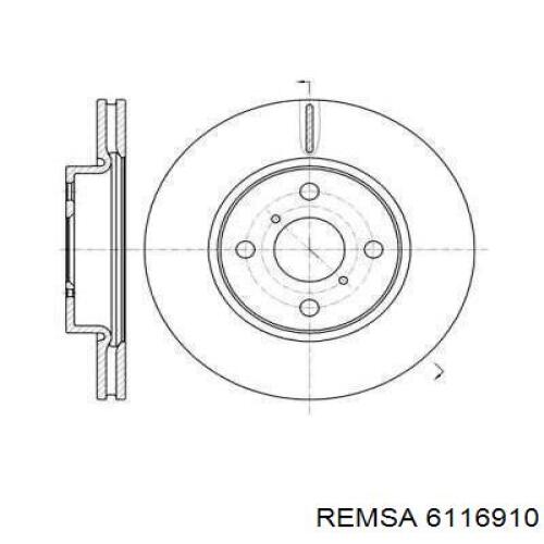 Передние тормозные диски 6116910 Remsa