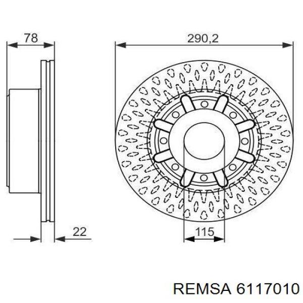 Задний дисковый тормоз Remsa 6117010