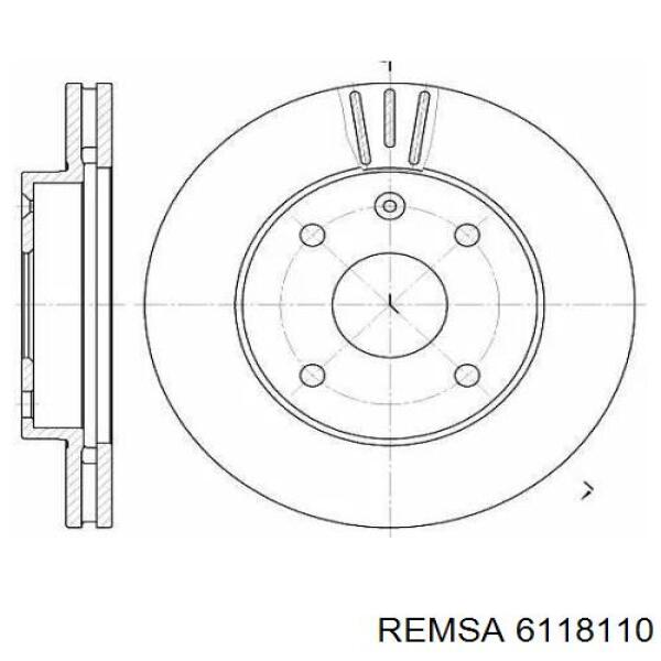 Передние тормозные диски 6118110 Remsa