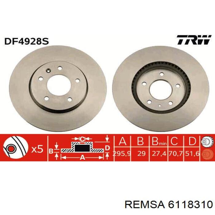 Тормоз дисковый передний Remsa 6118310 цена, от 61.85 USD