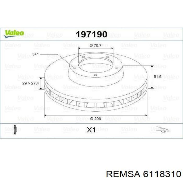 Купить 6118310 Remsa Ротор тормозной