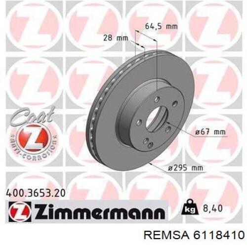 Тормоз дисковый передний Remsa 6118410 цена, от 58.75 USD
