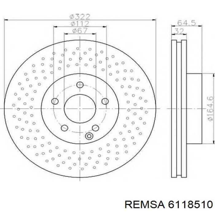 6118510 Remsa Диск тормозной передний