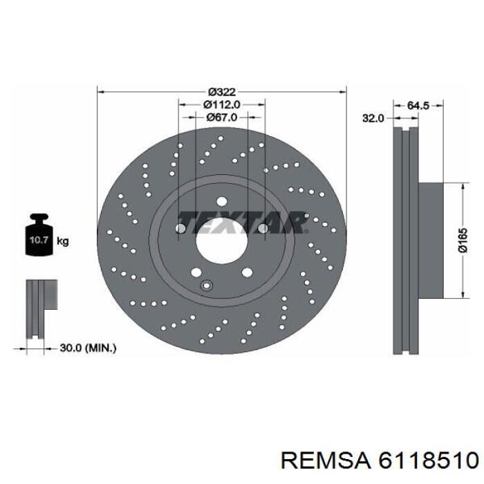 Тормоз дисковый передний Remsa 6118510 цена, от 87.88 USD