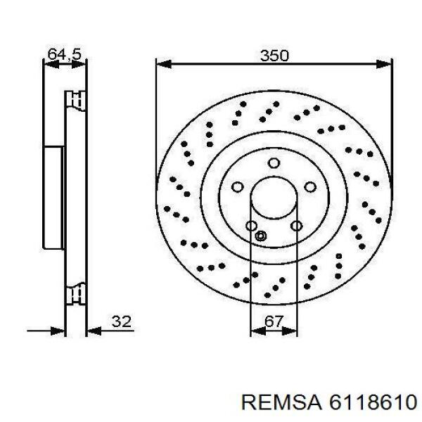 Тормоз дисковый передний Remsa 6118610 цена, от 68.12 USD