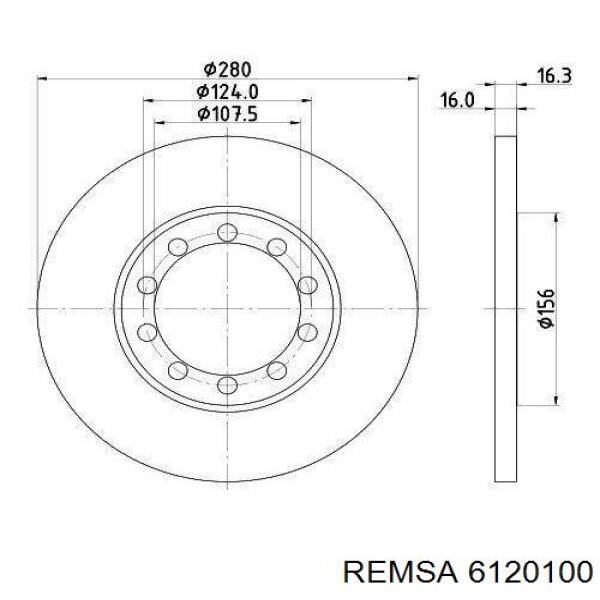 Задний тормозной диск Remsa 6120100 цена, от 37.75 USD
