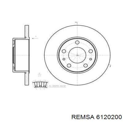 Тормозные диски 6120200 Remsa