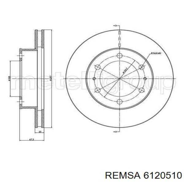 Купить 6120510 Remsa Ротор тормозной
