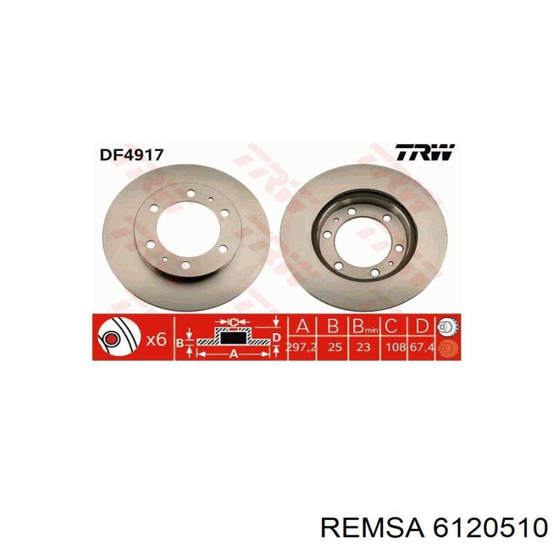 6120510 Remsa Диск тормозной передний