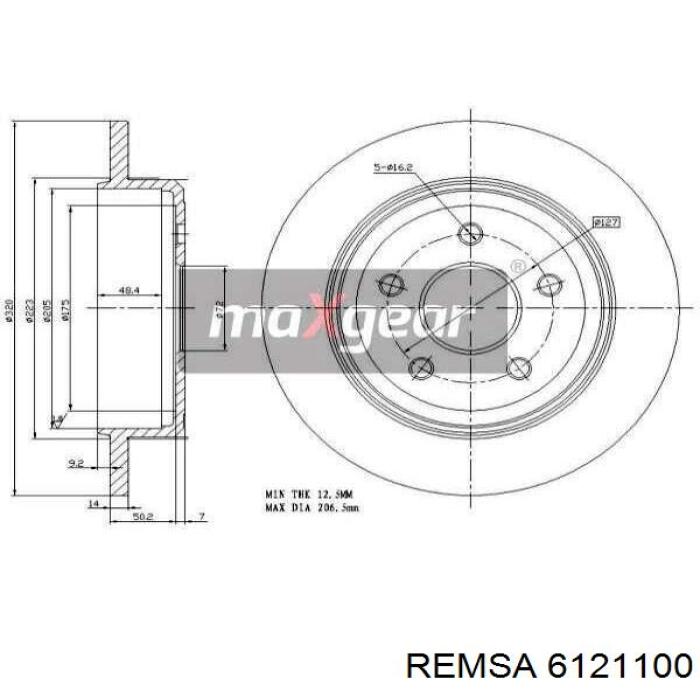 Тормозные диски 6121100 Remsa