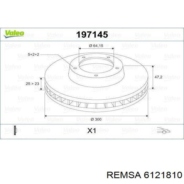 Передний тормозной диск Remsa 6121810