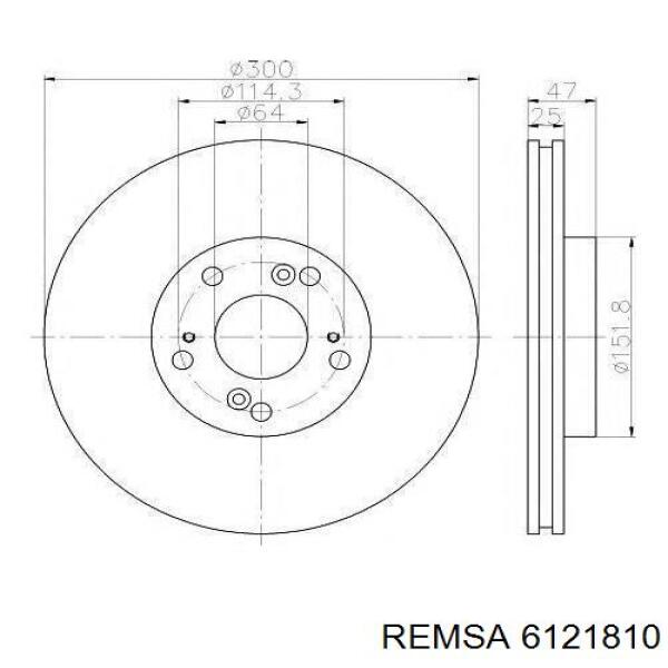 Тормоз дисковый передний Remsa 6121810 цена, от 54.55 USD