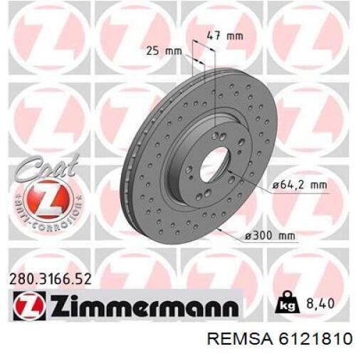 Тормоз дисковый передний Remsa 6121810 цена, от 54.55 USD