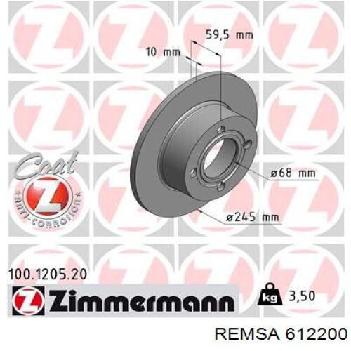 Задний тормозной диск Remsa 612200 цена, от 24.92 USD