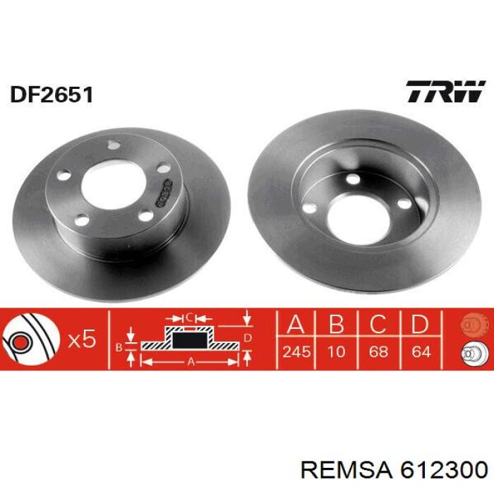 Задний тормозной диск Remsa 612300 цена, от 33.27 USD