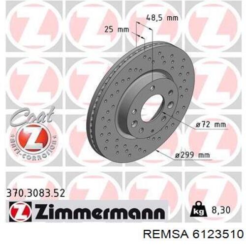Передний тормозной диск Remsa 6123510