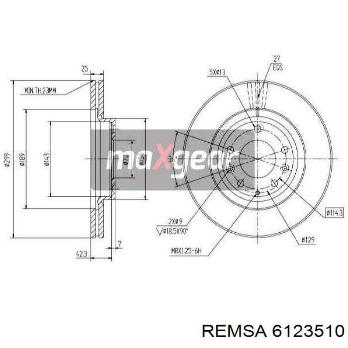 Тормоз дисковый передний Remsa 6123510 цена, от 47.85 USD