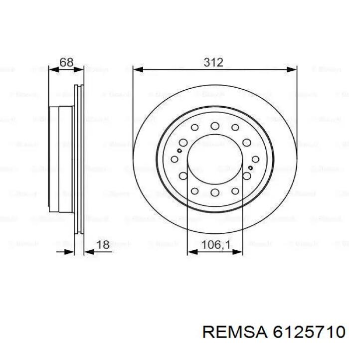 Задний дисковый тормоз Remsa 6125710