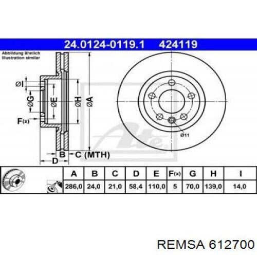 Купить 612700 Remsa Ротор тормозной