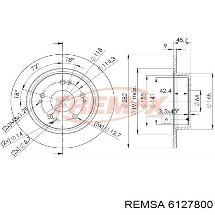 Задний дисковый тормоз Remsa 6127800