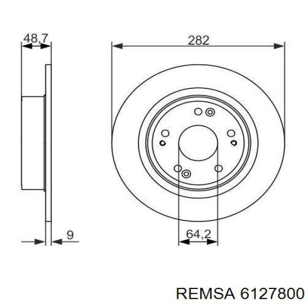 Задний тормозной диск Remsa 6127800 цена, от 40.44 USD
