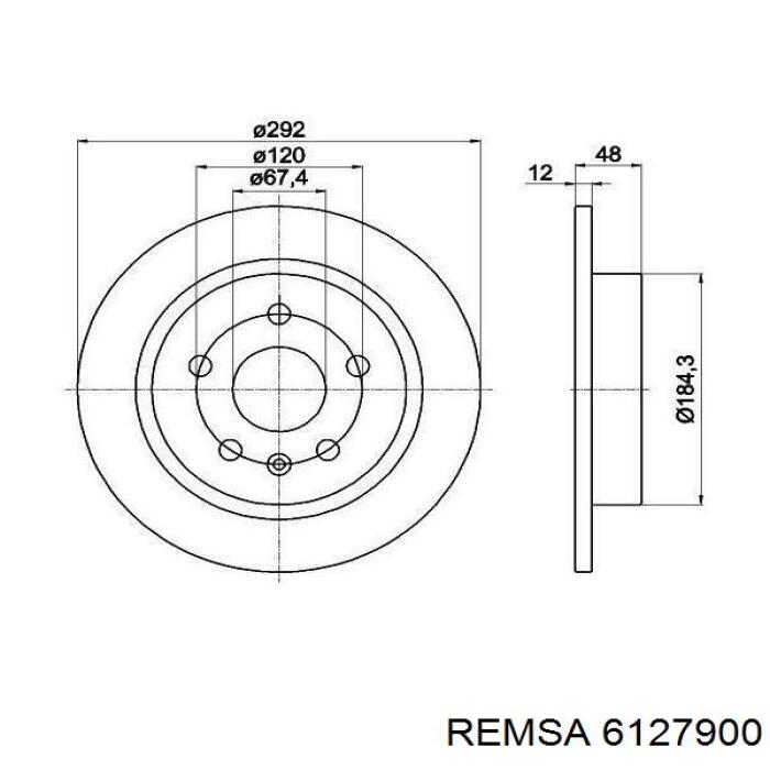 6127900 Remsa Дисковый тормоз