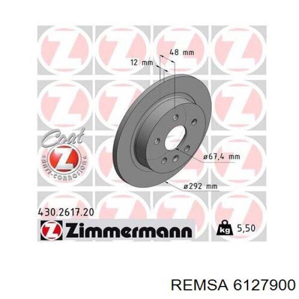 Задний тормозной диск Remsa 6127900 цена, от 41.63 USD
