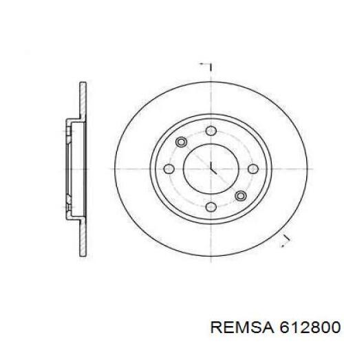 612800 Remsa диск тормозной задний