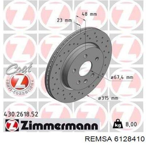 Задний тормозной диск Remsa 6128410 цена, от 62.73 USD