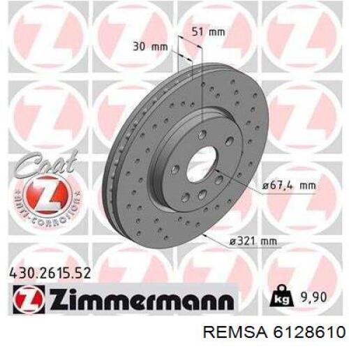 Передний тормозной диск Remsa 6128610