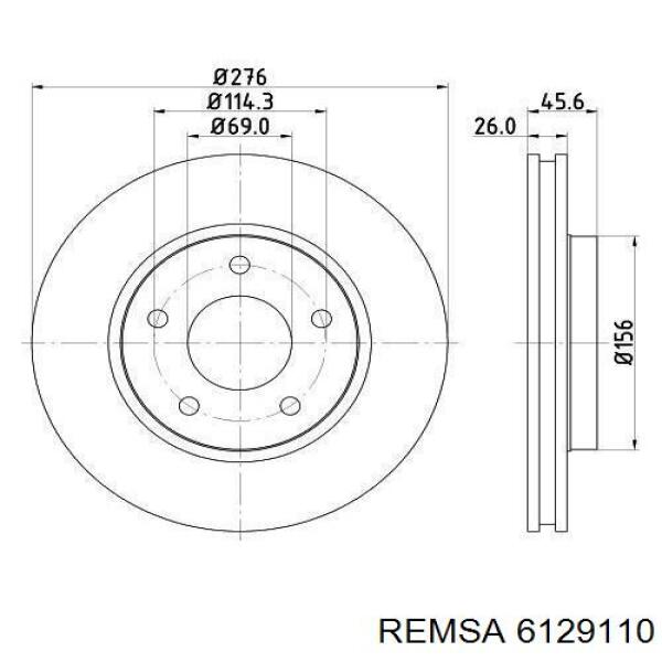 Купить 6129110 Remsa Ротор тормозной