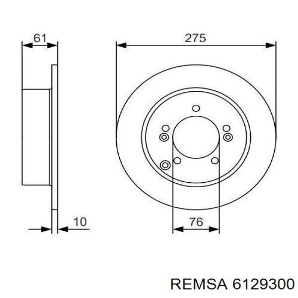 Купить 6129300 Remsa Диск тормозной задний