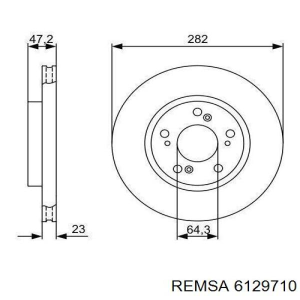Тормоз дисковый передний Remsa 6129710 цена, от 54.33 USD