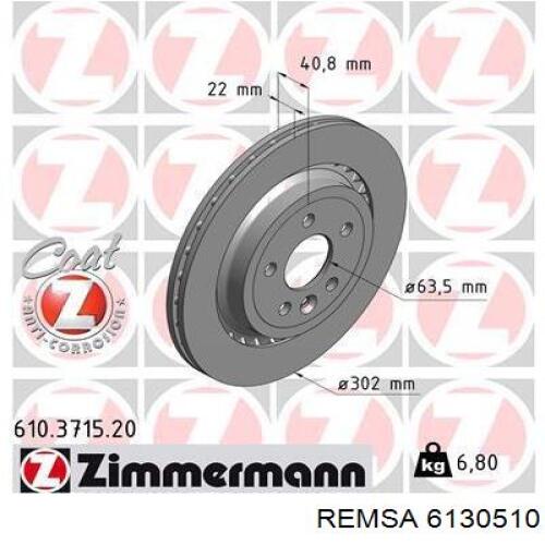 Тормозные диски 6130510 Remsa