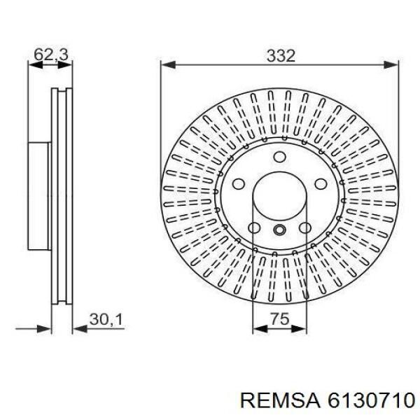 Тормоз дисковый передний Remsa 6130710 цена, от 96.66 USD