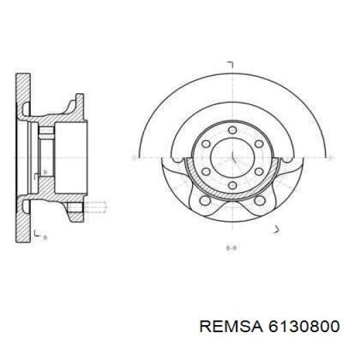 Передние тормозные диски 6130800 Remsa