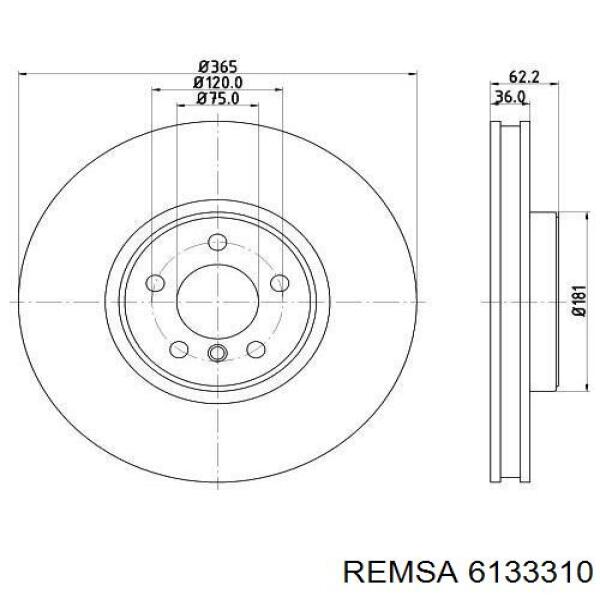 Тормоз дисковый передний Remsa 6133310 цена, от 112.90 USD
