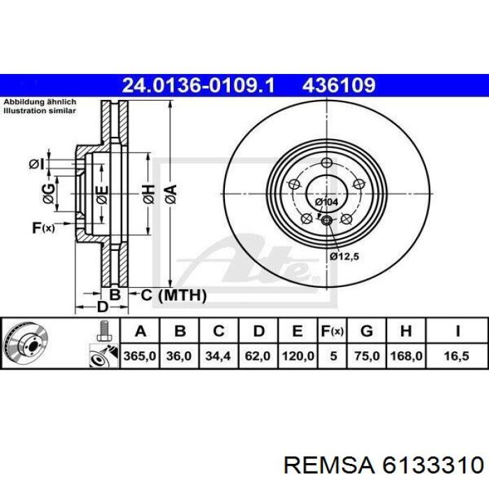 Купить 6133310 Remsa Ротор тормозной