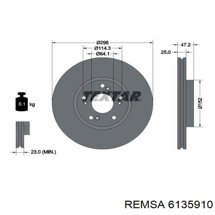 Купить 6135910 Remsa Ротор тормозной