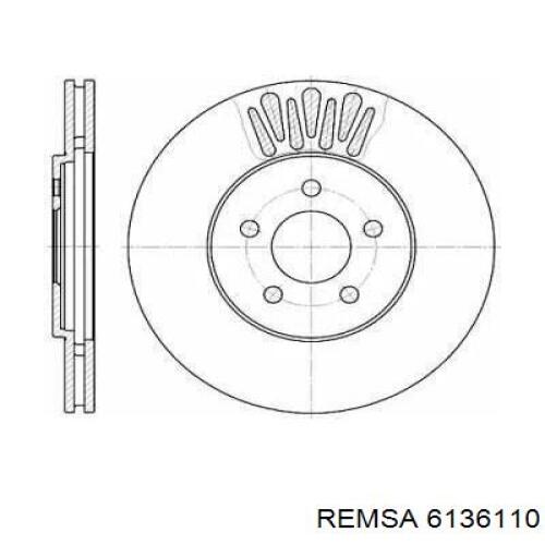 Передние тормозные диски 6136110 Remsa