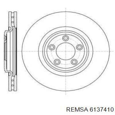 Передние тормозные диски 6137410 Remsa