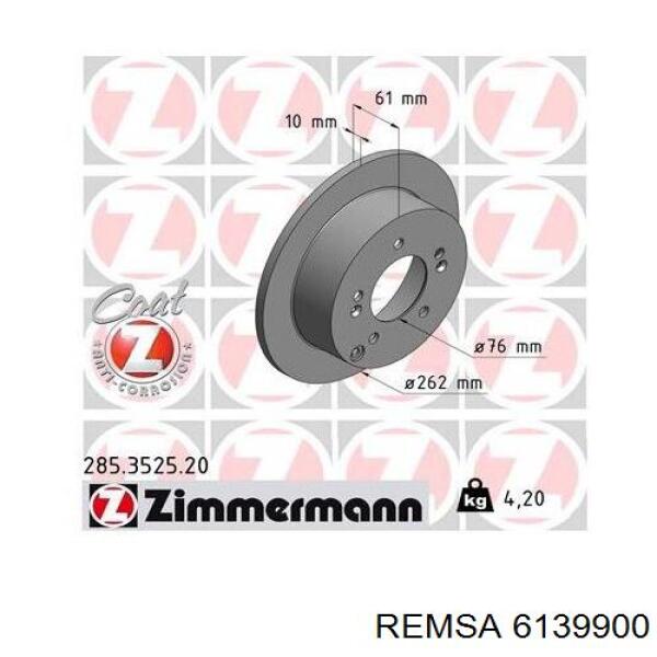 Купить 6139900 Remsa Диск тормозной задний