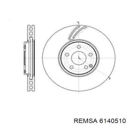 Передние тормозные диски 6140510 Remsa