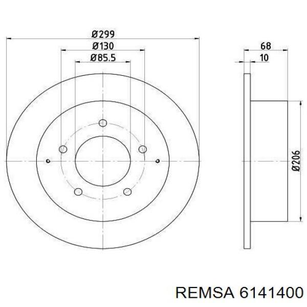 Купить 6141400 Remsa Диск тормозной задний