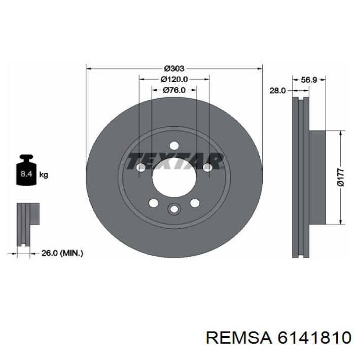 Купить 6141810 Remsa Ротор тормозной
