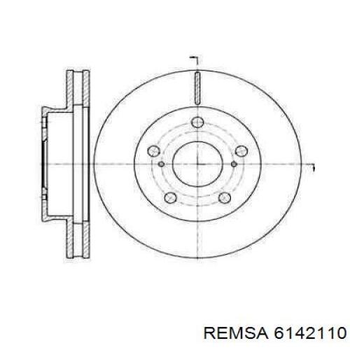 Передние тормозные диски 6142110 Remsa