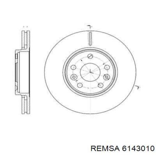 Передние тормозные диски 6143010 Remsa