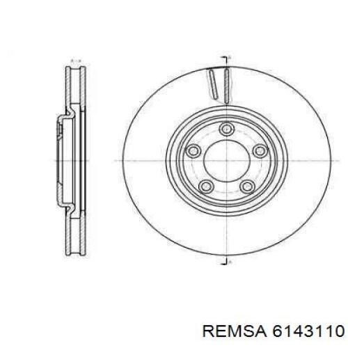 Передние тормозные диски 6143110 Remsa